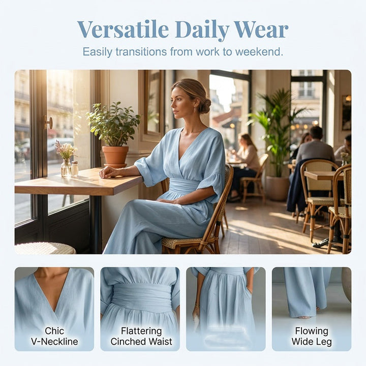 Willa V-Neck Wide-Leg Jumpsuit