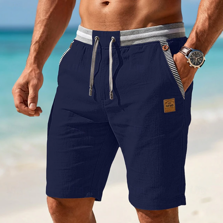 Lightweight Drawstring Summer Shorts - Navy Blue