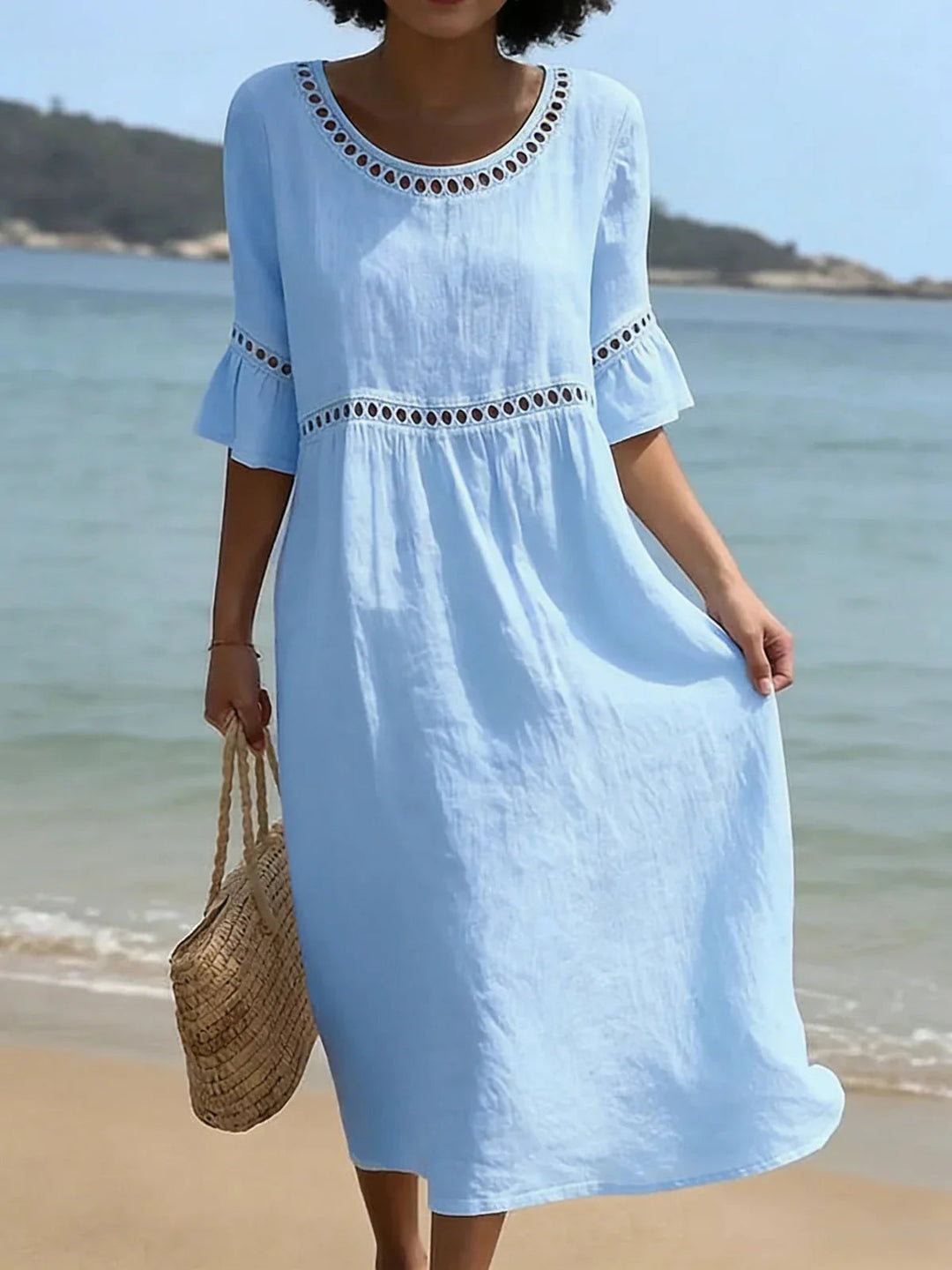 Enora flowing long dress - Sky Blue