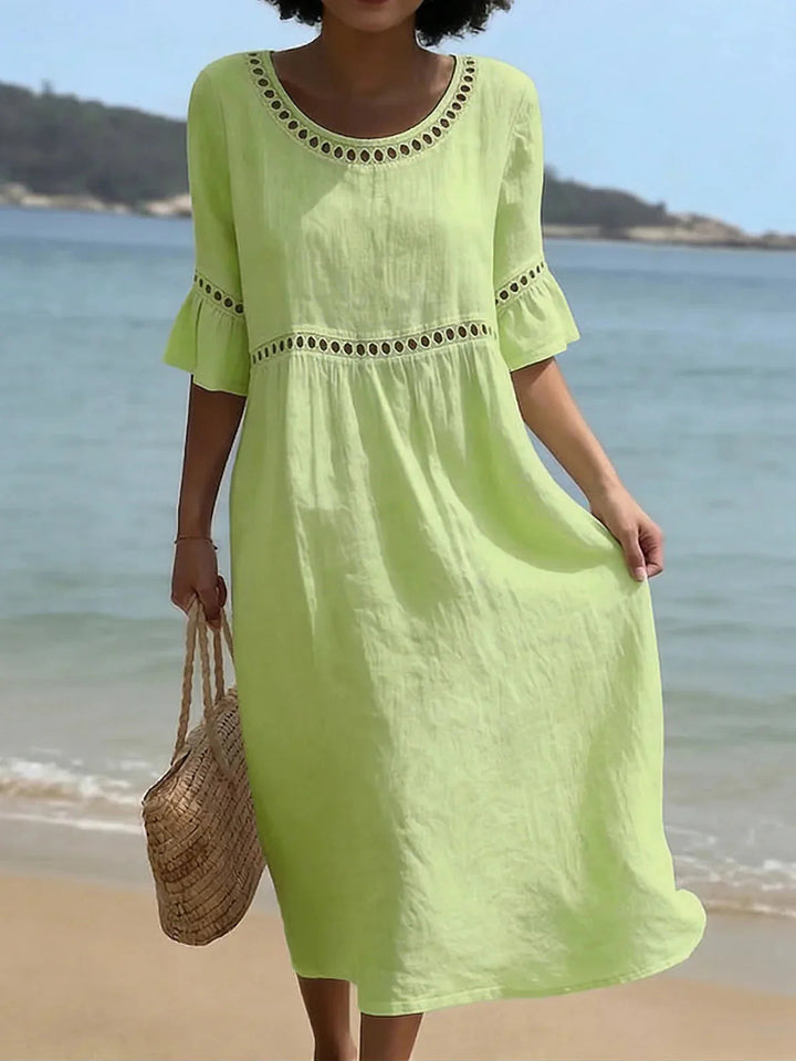 Enora flowing long dress - Soft Green