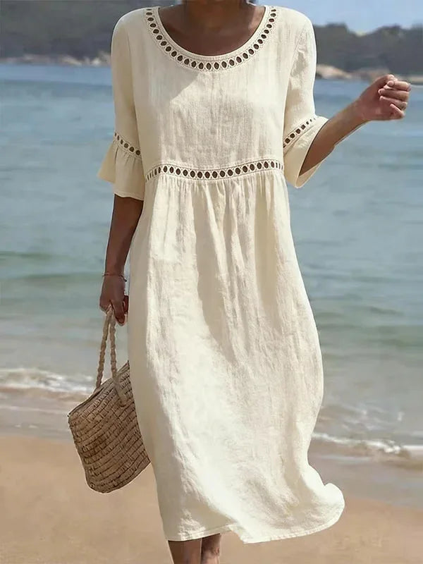 Enora flowing long dress - White