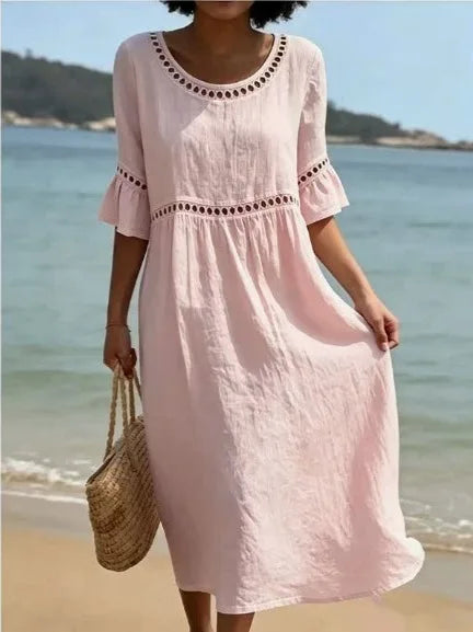 Enora flowing long dress - Powder Pink