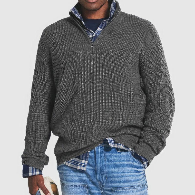 FINN | ZIP-NECK KNITTED JUMPER