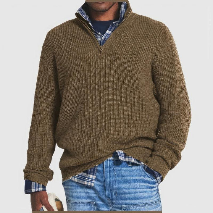 FINN | ZIP-NECK KNITTED JUMPER