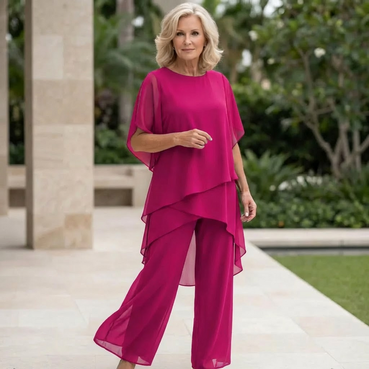 KIMMY | DRAPED TOP PALAZZO PANTS SET