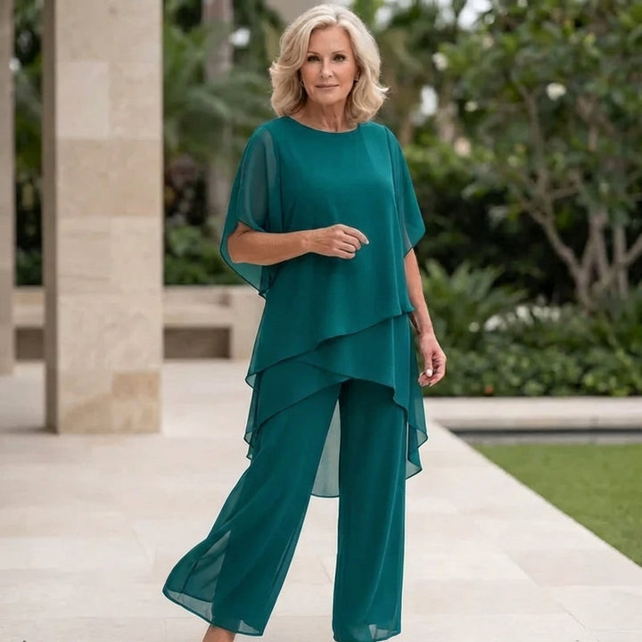 KIMMY | DRAPED TOP PALAZZO PANTS SET