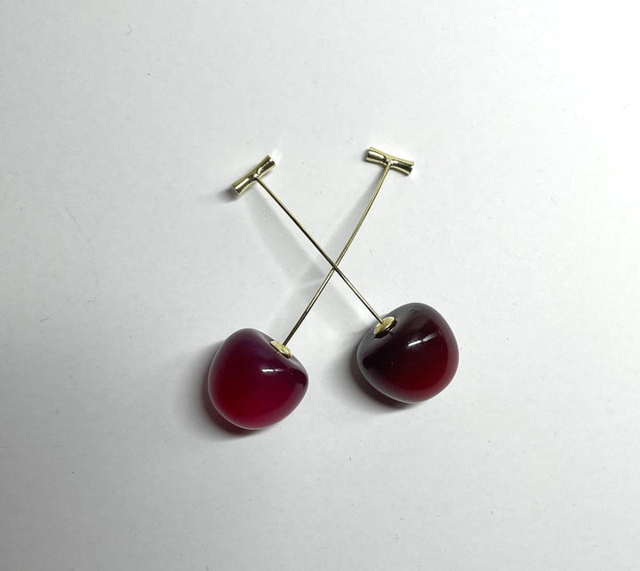 Blood Red Cherry Earrings, Y2K Jewelry, Y2K, Coquette, Lightweight, White Elephant Gift, Galentine's Party, Cute Earrings