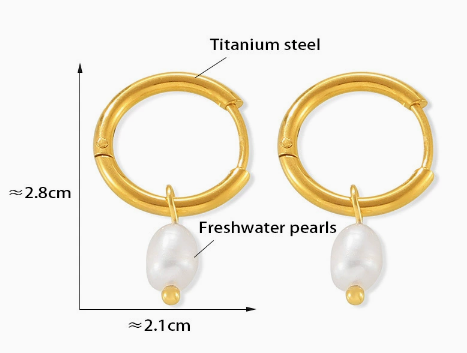 BELLIE | PEARL HOOP EARRINGS