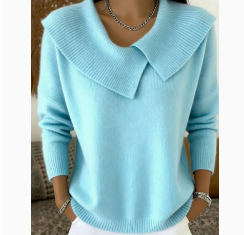 SUNNORA | FOLD-OVER COLLAR SWEATER
