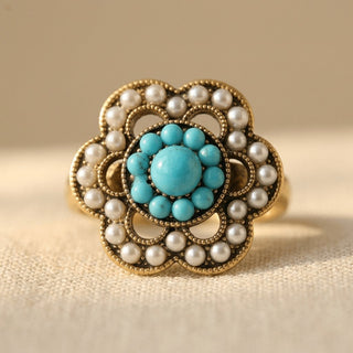 Nerissa | Turquoise Floral Ring