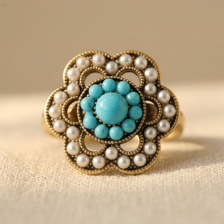 Nerissa | Turquoise Floral Ring