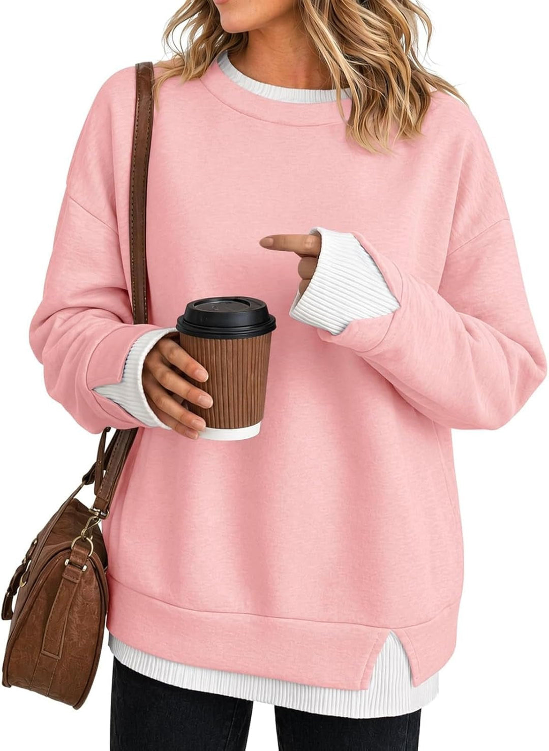 FEY | LAYERED-LOOK OVERSIZED PULLOVER