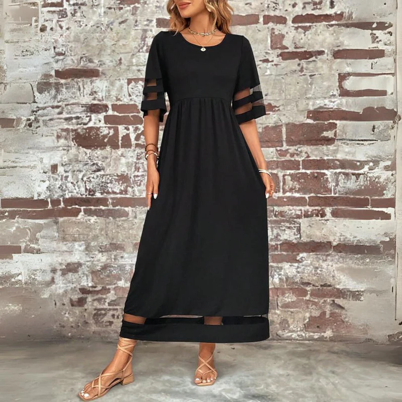 Cerelia Flattering Midi Dress - Black