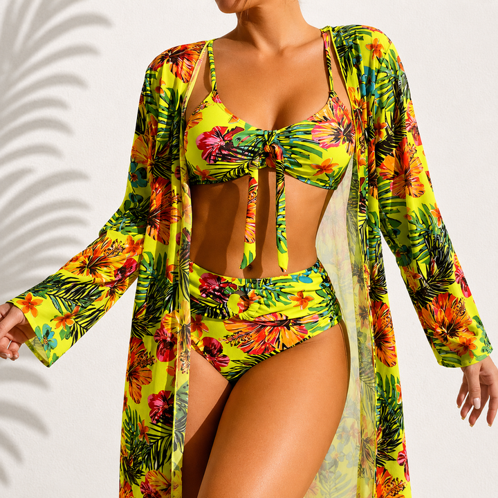 Marie | Tropical Three-Piece Bikini - Image 3