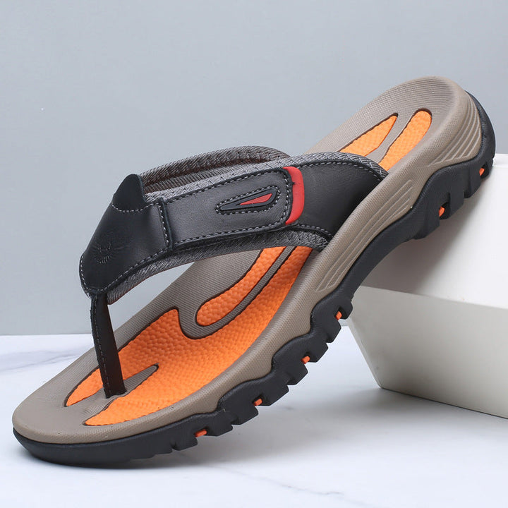 Mason leather sandals with cushioned footbed and secure leather strap