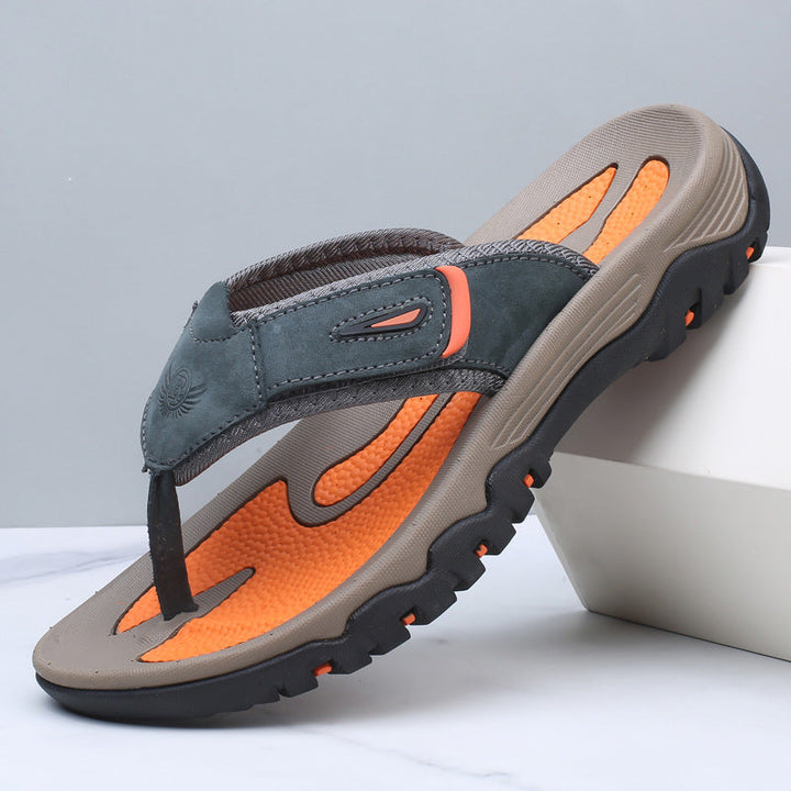 Mason leather sandals with cushioned footbed and secure leather strap