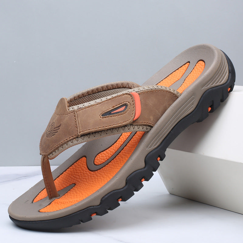 Mason leather sandals with cushioned footbed and secure leather strap