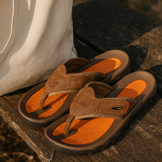 Mason leather sandals with cushioned footbed and secure leather strap