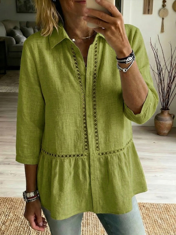 Rania™ | Linen & Cotton Patchwork Shirt
