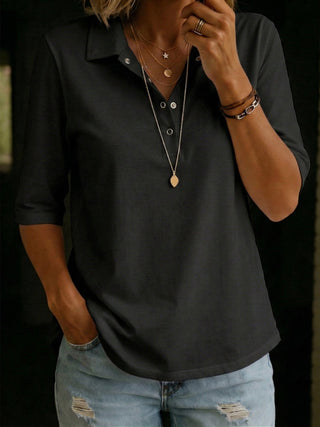 Ines | Soft-Touch Polo Collar