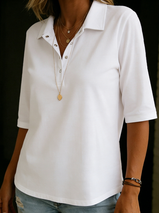 Ines | Soft-Touch Polo Collar
