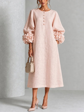 VAN | FLORAL BUTTON-DOWN MIDI DRESS