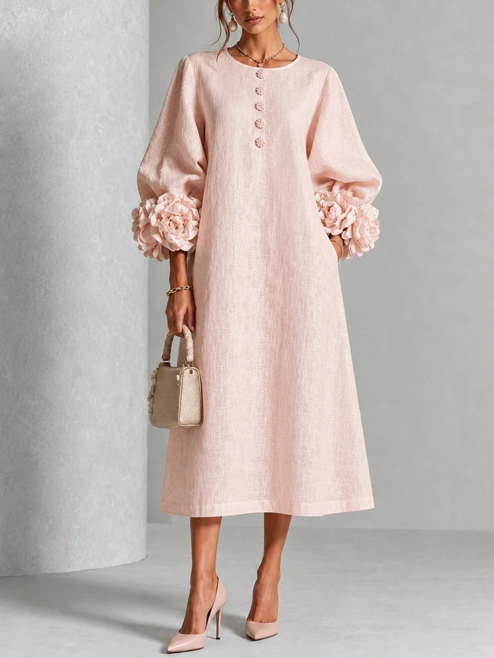 VAN | FLORAL BUTTON-DOWN MIDI DRESS