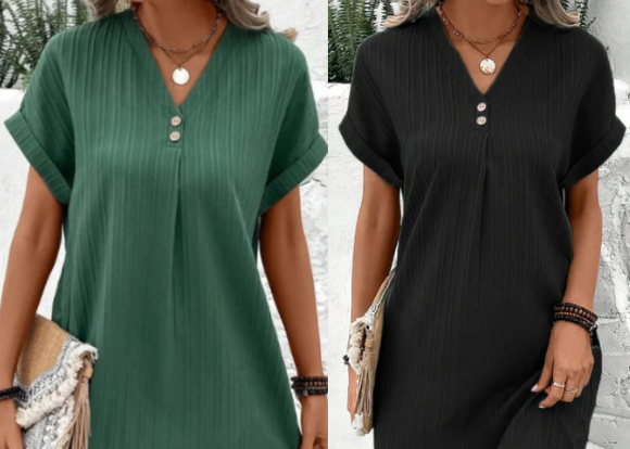 Vera | V-Neck Monochrome Dress