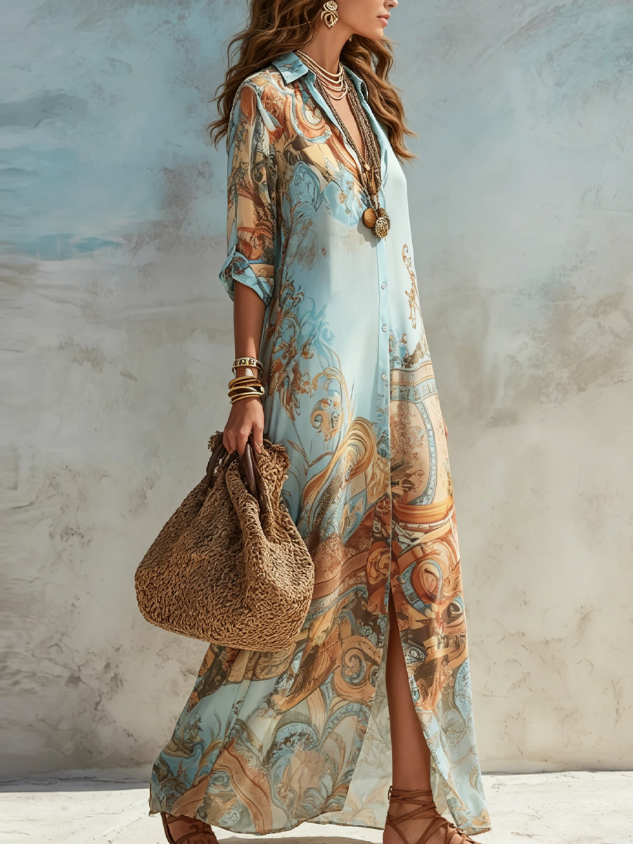 Serena | Mediterranean Shirt Dress - Image 3