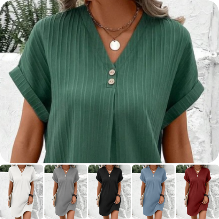 Vera | V-Neck Monochrome Dress