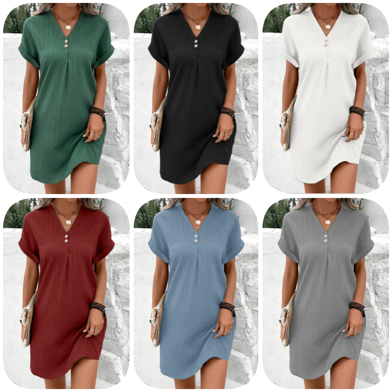 Vera | V-Neck Monochrome Dress