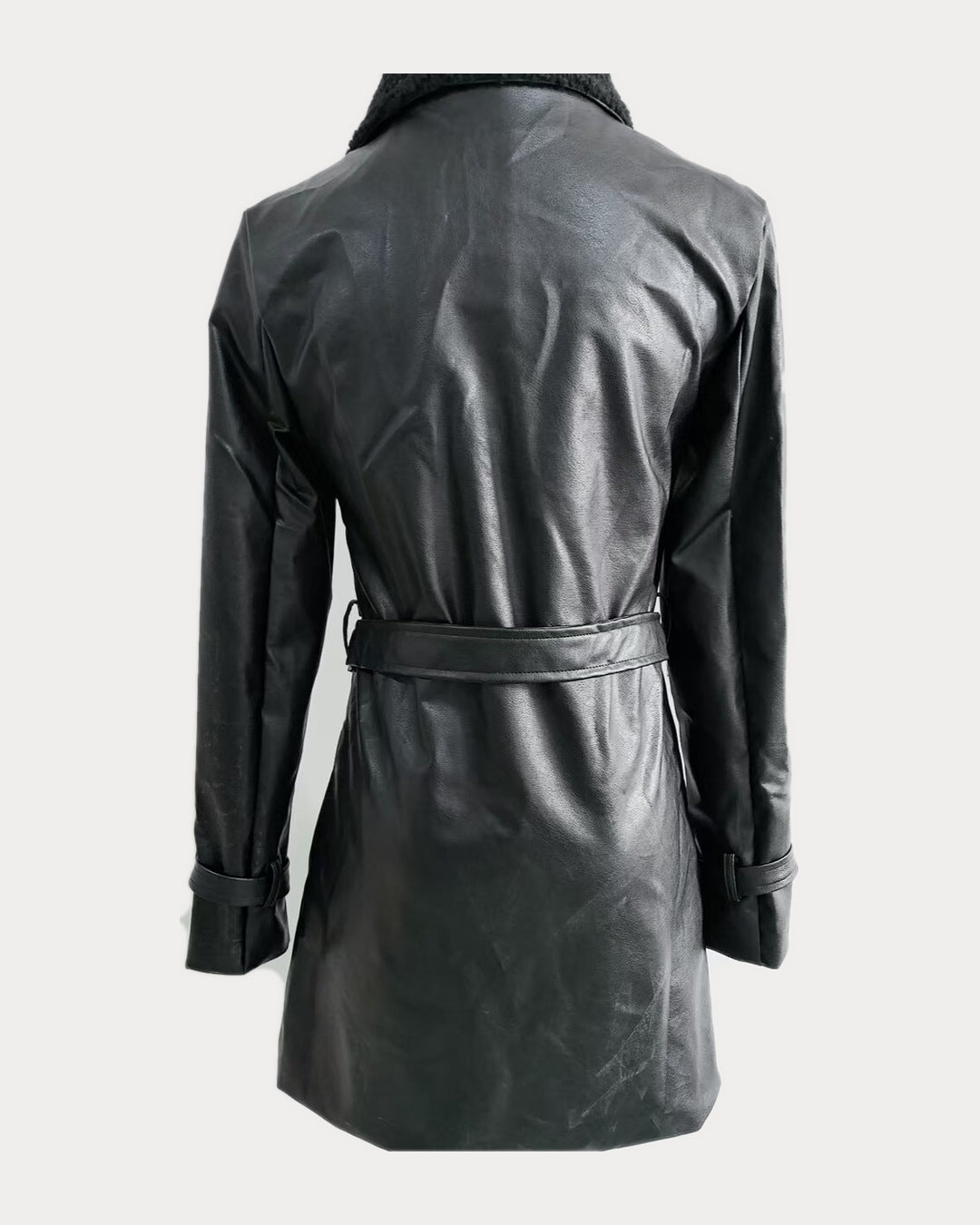 Trixie double-breasted belted coat, back