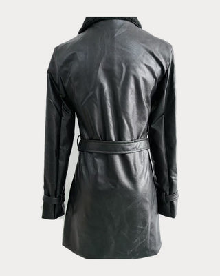 Trixie double-breasted belted coat, back