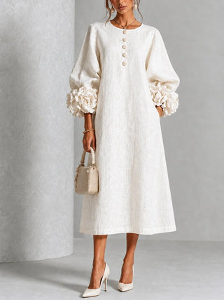VAN | FLORAL BUTTON-DOWN MIDI DRESS
