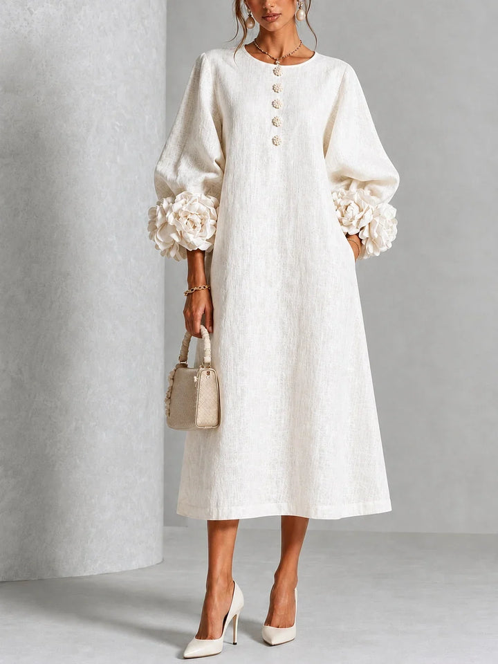 VAN | FLORAL BUTTON-DOWN MIDI DRESS
